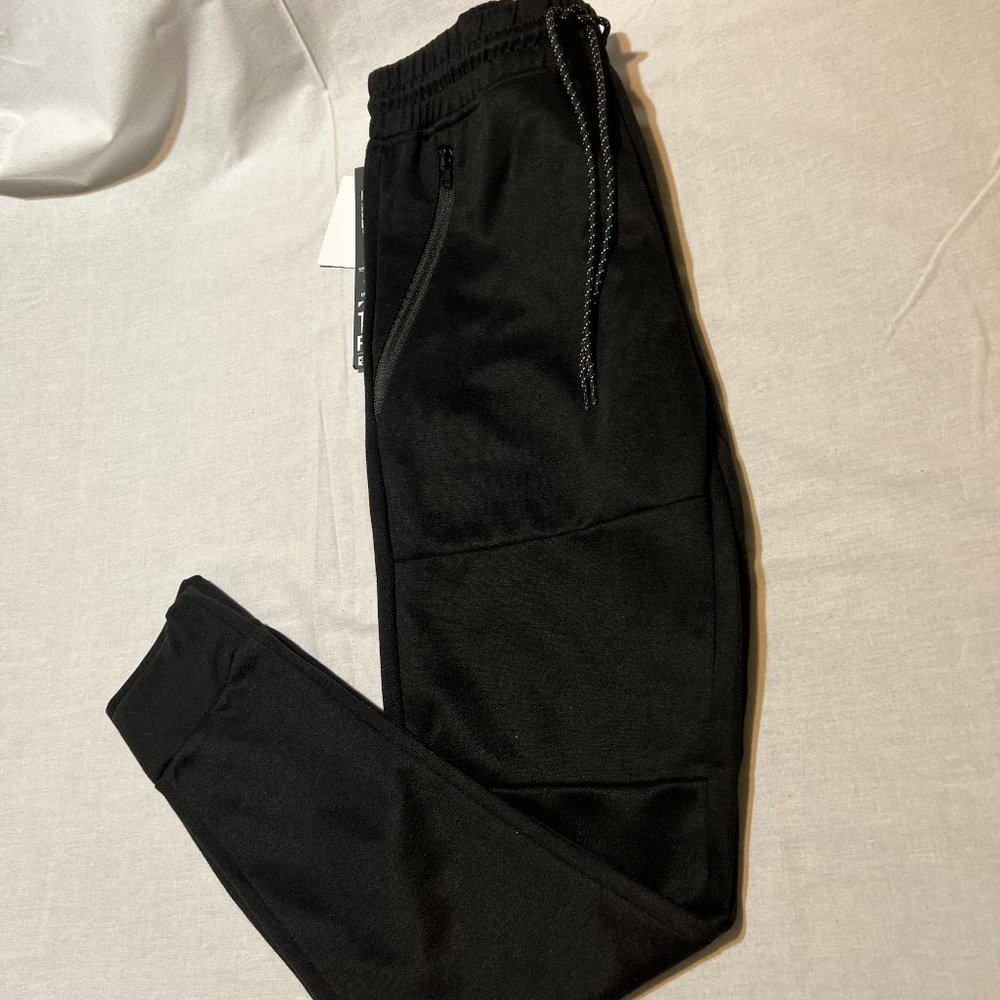 Tapered Black Joggers for Men Small
